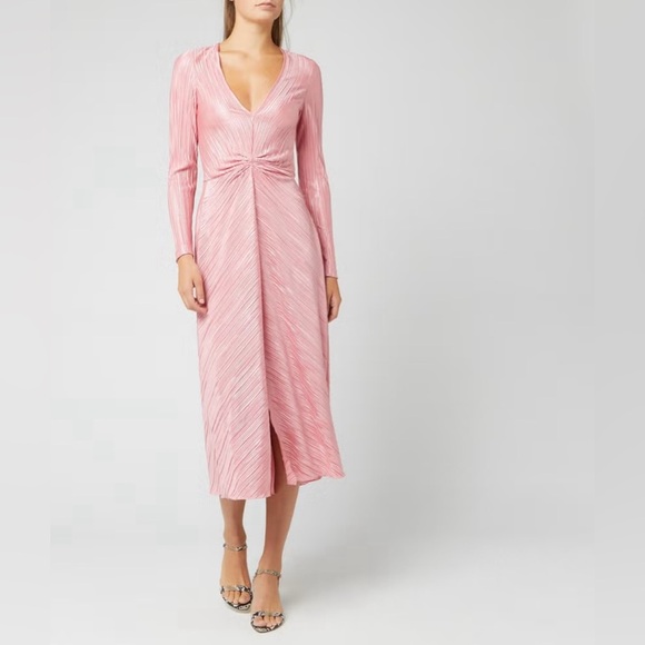 NWOT Rotate Birger Christensen Number 7 Pleat Dress In Bridal Rose Size Small - Picture 3 of 10